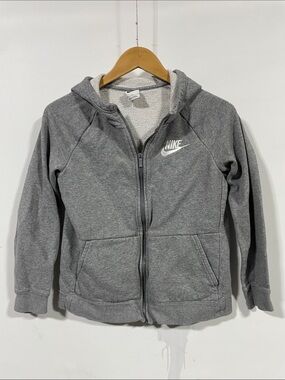 Nike Kids Gray Full-Zip Hooded Sherpa-Lined Sweatshirt